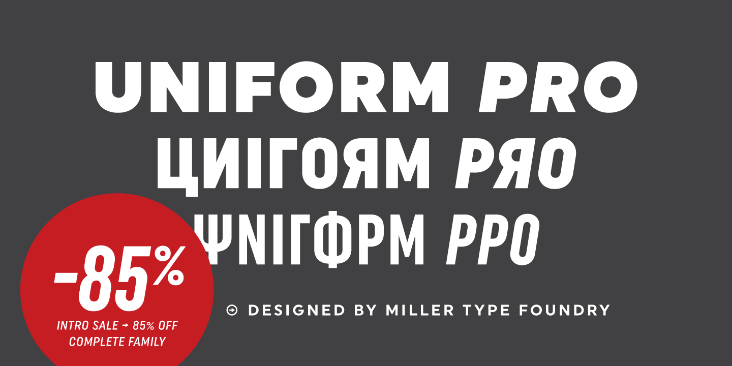 Beispiel einer Uniform Pro Extra Condensed Ultra Light-Schriftart